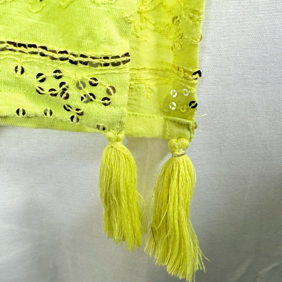 Soft Surrounding Green Tunic Size XL With Sequin and Tassel Details Boho Coastal - Picture 6 of 12